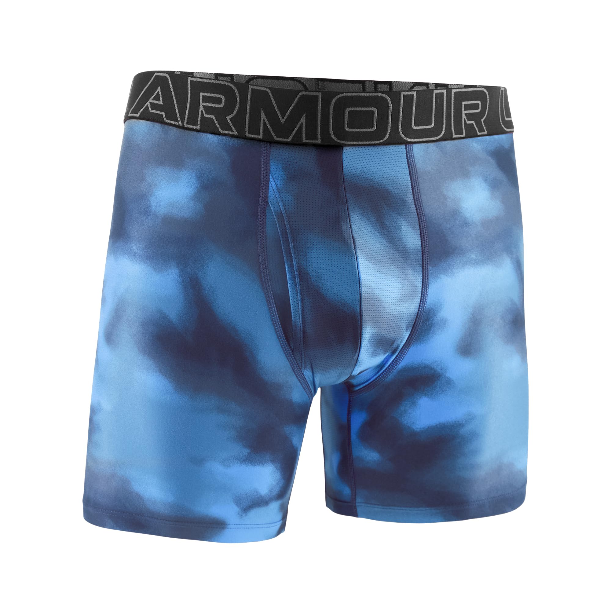 Under Armour Men's Ua Performance Tech-Print 6 Inch,Blue Atlantis Boxer Briefs, L