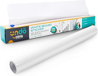Davik - Multi-Purpose, Easy Cut and Setup Whiteboard Sticker - Customizable Peel and Stick Dry Erase Board for Wall Art or Classroom Decor- Office and School Supplies (24 Inches by 15 feet)