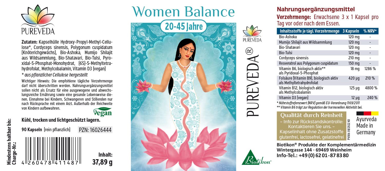 Women Balance 20-45 Jahre nach Dr. Michalzik, 120 mg Shatavari, 90 Kapseln