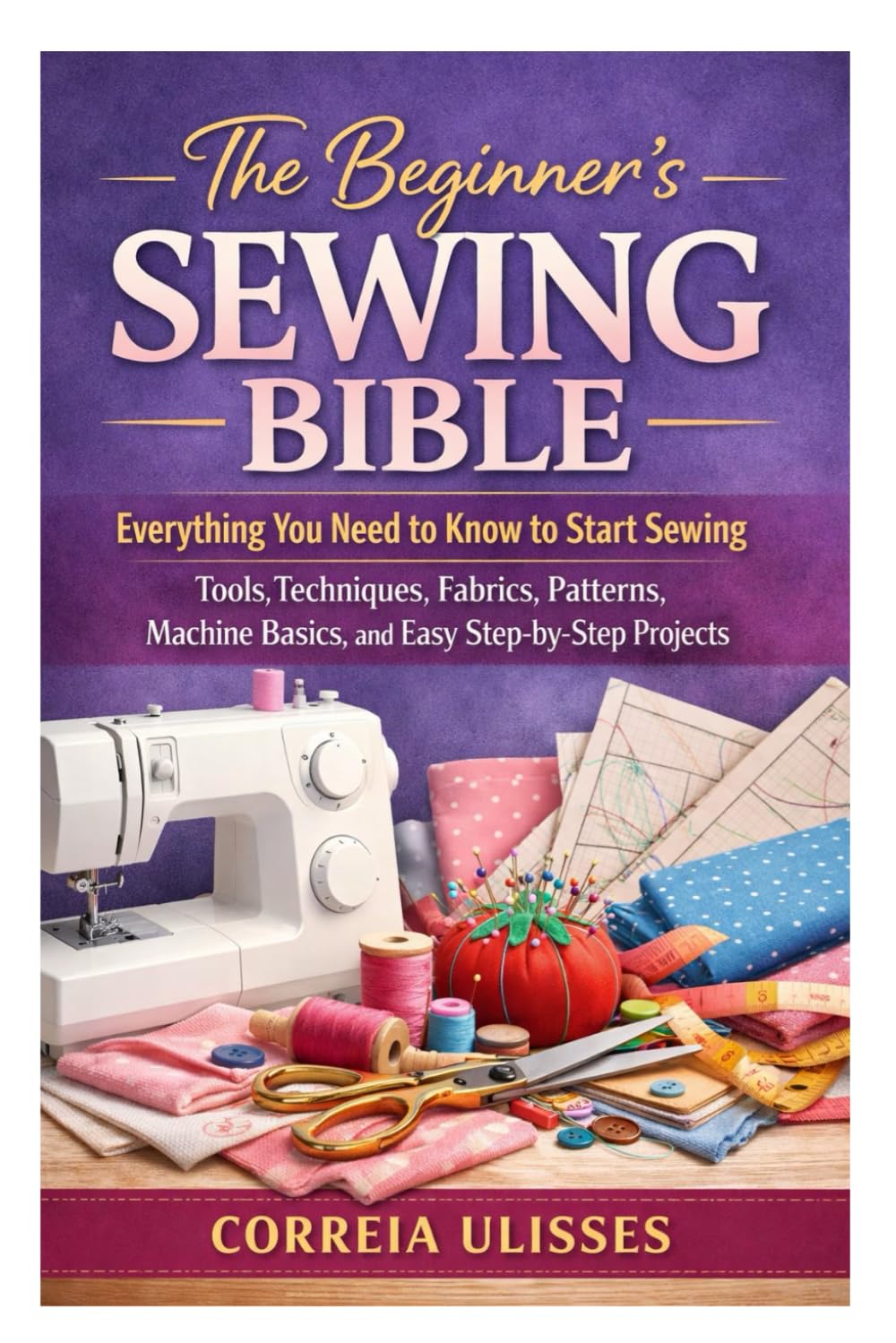 The Beginner’s Sewing Bible: Everything You Need to Know to Start Sewing: Tools, Techniques, Fabrics, Patterns, Machine Basics, and Easy Step-by-Step Projects
