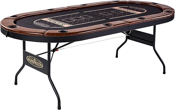Barrington Poker Multiple Styles Folding Poker Table & Poker Table TopDining Table Collection Durable Padded Rail Tables with Felt Playing Surface Perfect for Texas Holdem Games