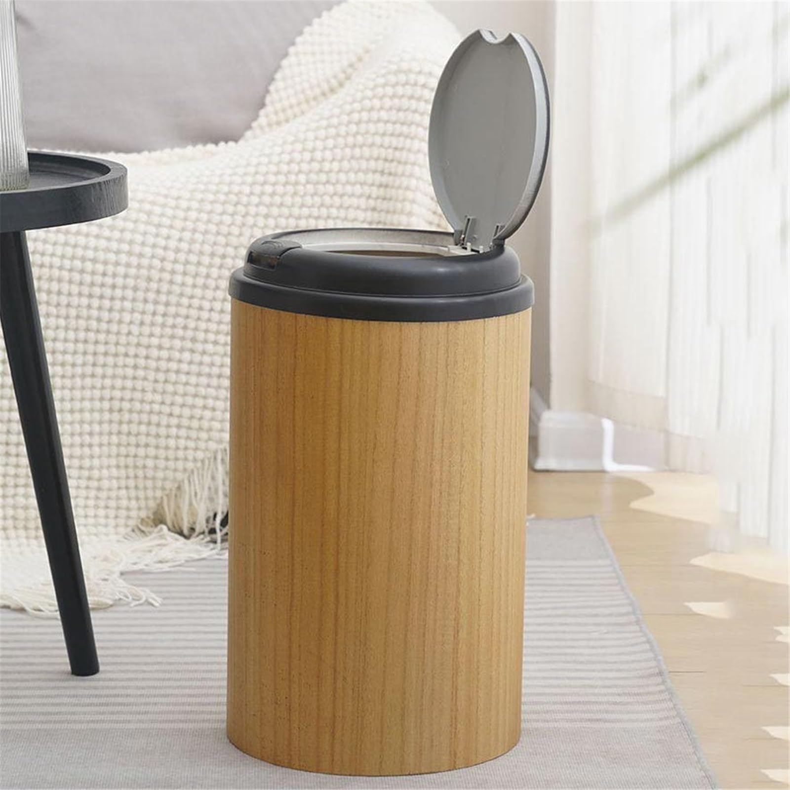 Pattumiera e pattumiera Pattumiera con coperchio, pattumiera rotonda, cestino for rifiuti for bagno, camera da letto, ufficio, casa per oggiorno(M)