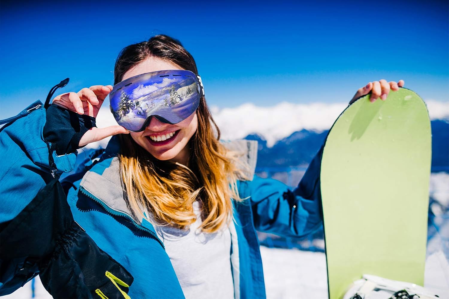 EXP VISION Snowboard Ski Goggles Men Women Youth, Anti Fog OTG Winter Snow Goggles Spherical Detachable Lens (Blue) - Image 8