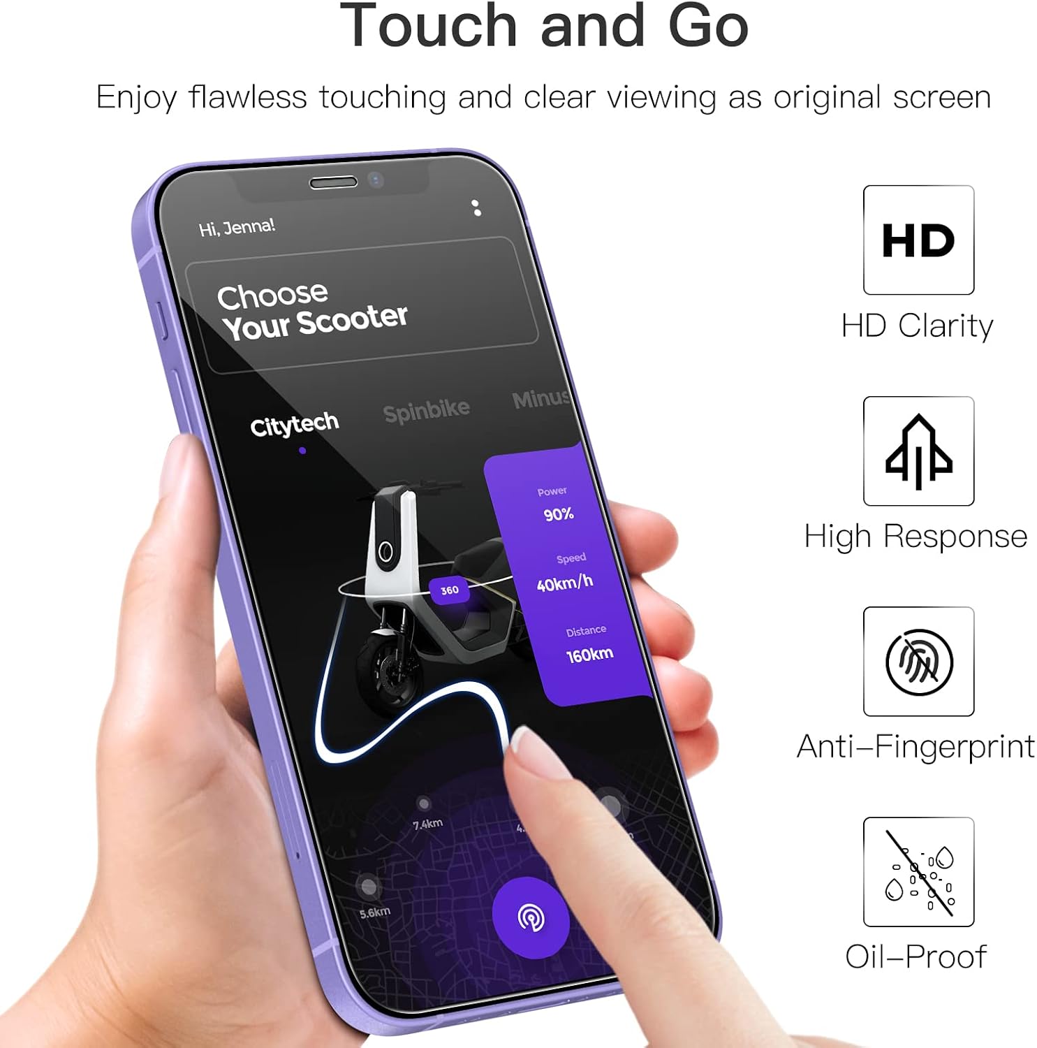 JETech Full Coverage Screen Protector for iPhone 12 mini 5.4-Inch, 9H Tempered Glass Film Case-Friendly, HD Clear, 3-Pack