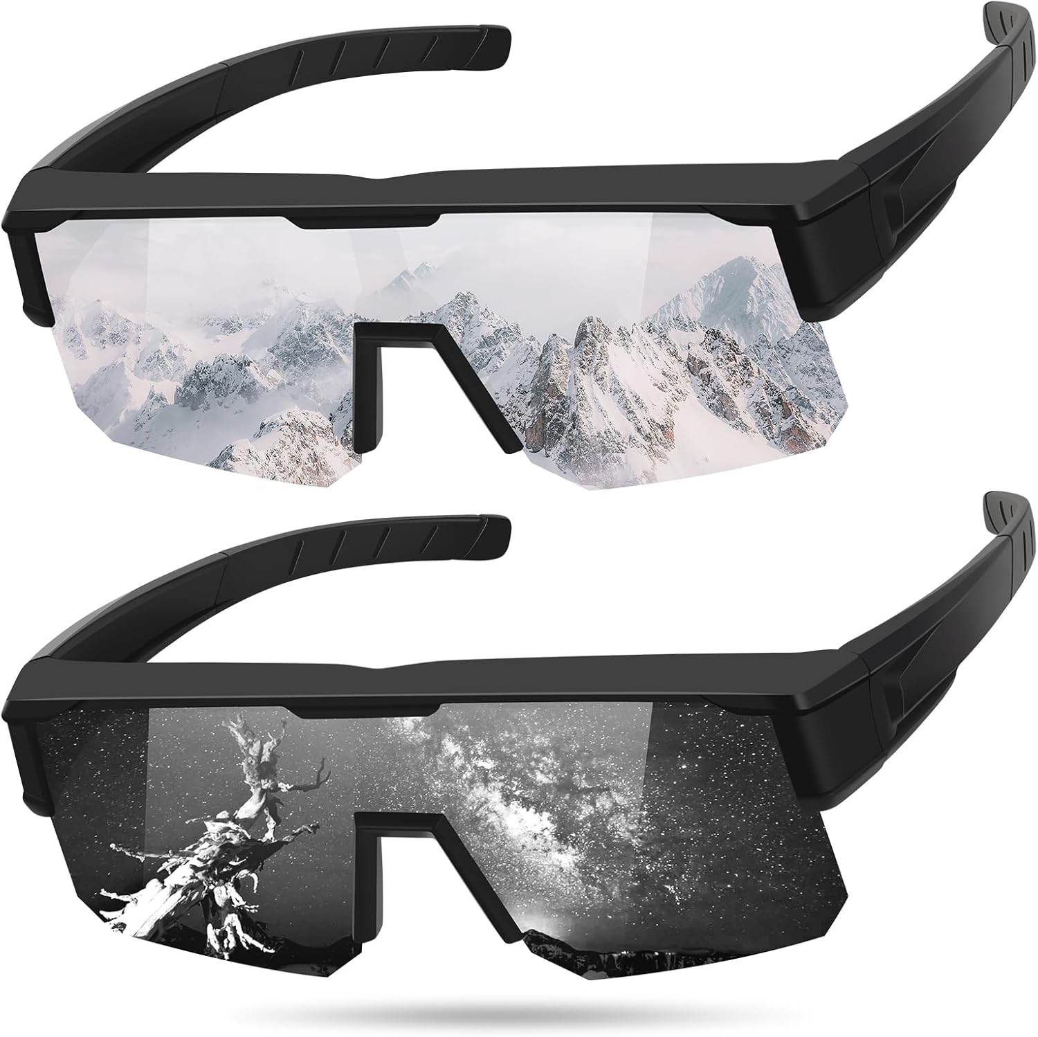 RSQQAV Polarized Fit Over Glasses Sunglasses for Men Women,UV400 Bike Wrap Around Fitover Shades Driving Fishing Cycling