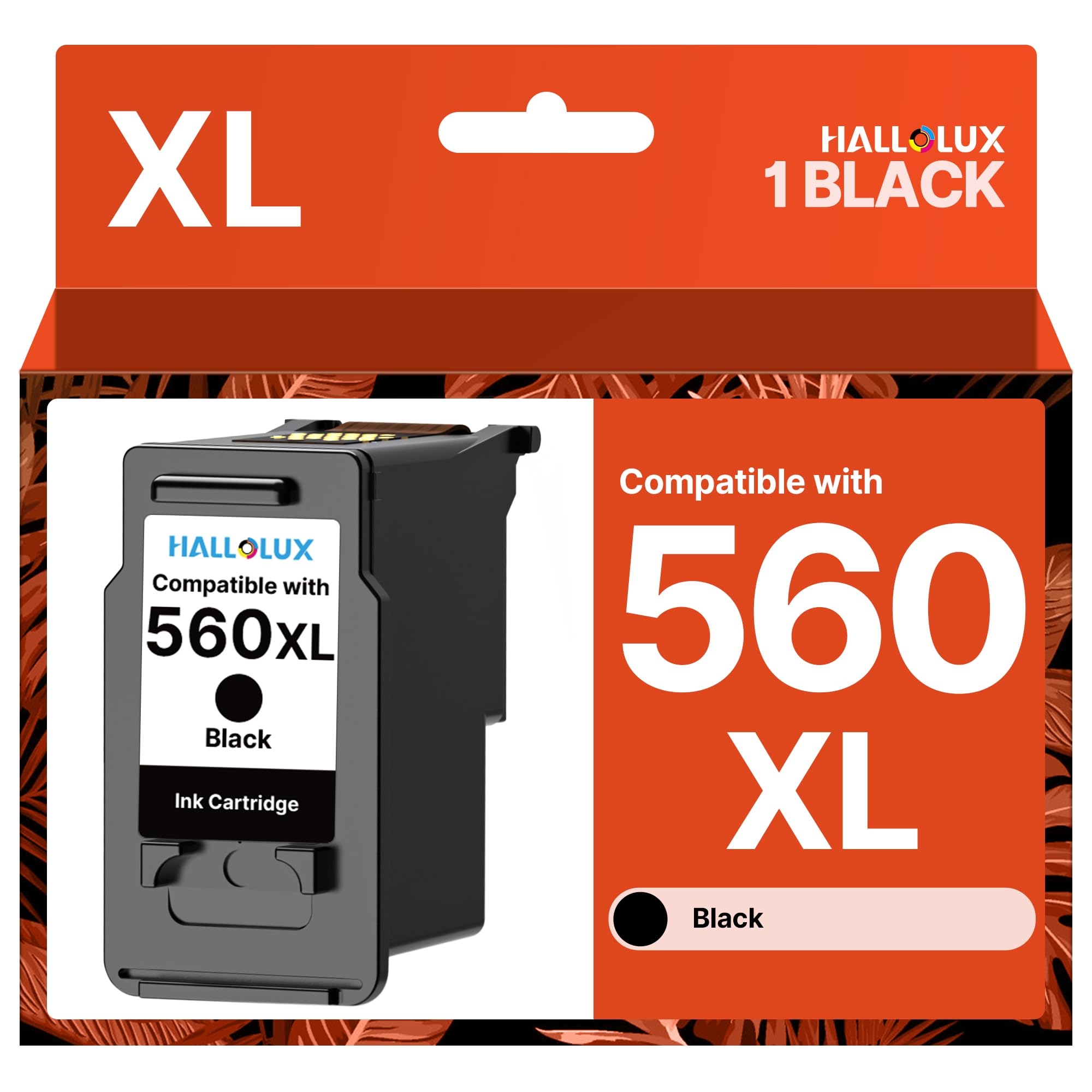 HALLOLUX 560 XL Schwarz Druckerpatronen Kompatibel für Canon 560 561 Black Patronen für Canon Pixma TS5350i Patronen TS7450i TS5350 TS5350a TS7451i TS5351 TS5351i TS5351a TS7450 TS7451 (1 Schwarz)