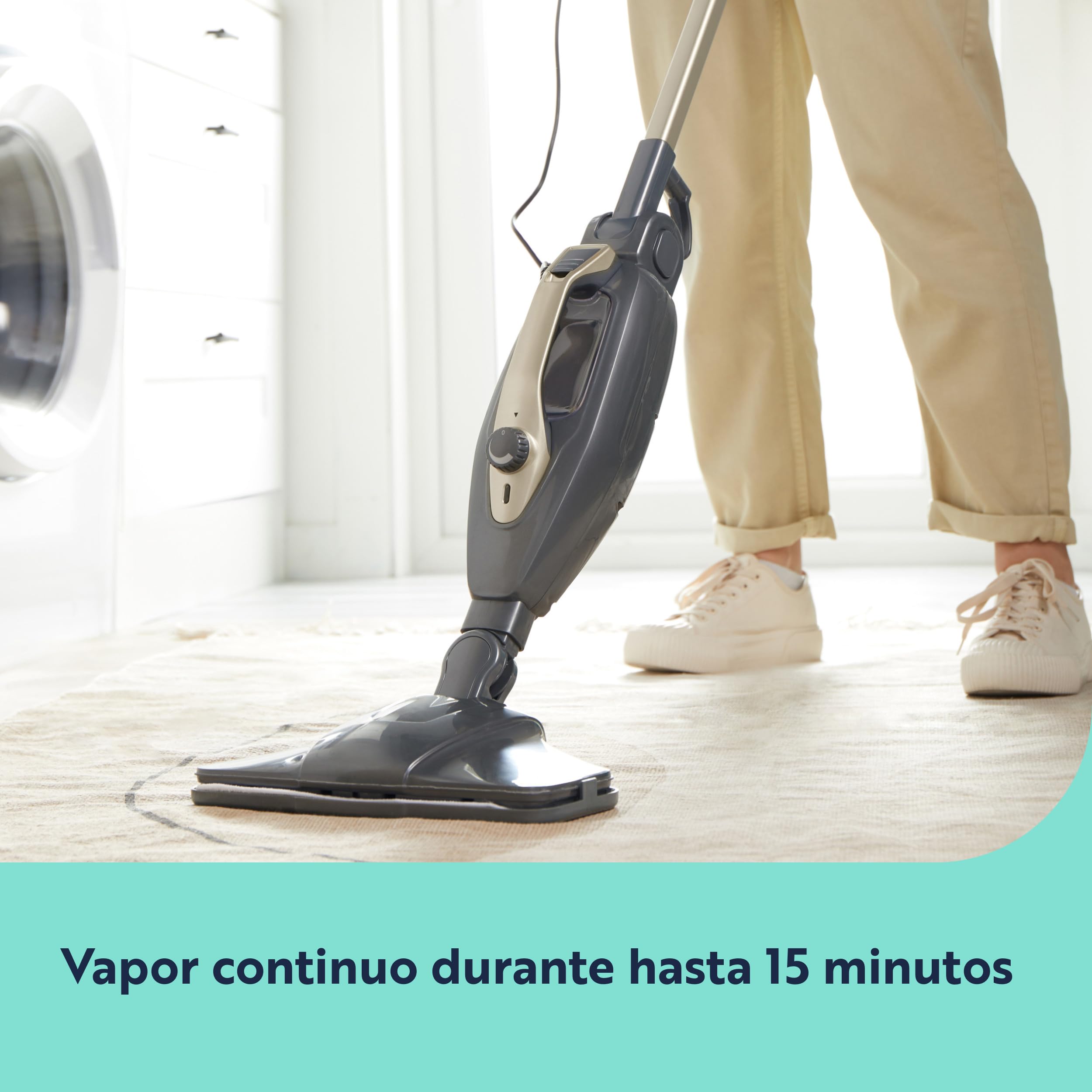 Beldray Titanium 14 en 1 Fregona limpiadora a vapor, Vaporizador de mano multiusos, 350 ml, bisagra flexible, boquillas adicionales y almohadillas de fregona incluidas, 1300 W