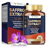 Vista 1 de Suplementos orgánicos de azafrán feliz – Extracto de azafrán 100% orgánico 88.5 mg por porción con crocins, safranal y azafrán para un mejor estado