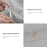 Vista 5 de JELLYMONI - Funda de edredón, 100 % algodón lavado con textura similar al lino, juego de ropa de cama suave y transpirable, 2 piezas con cierre