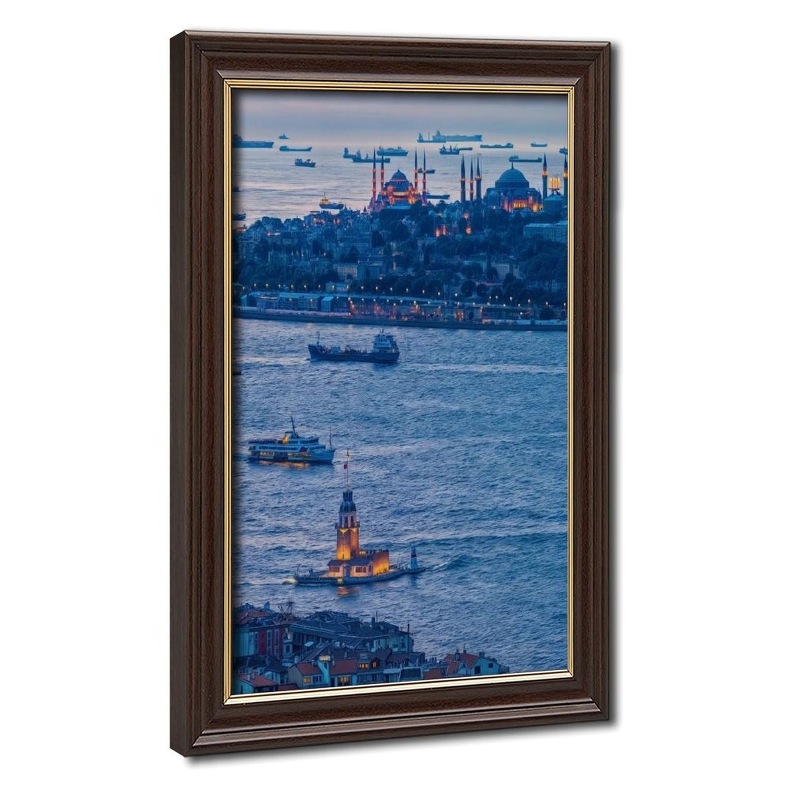 Bareronor Mokume Gane Frame-Style Vintage Istanbul Canvas Poster For Bedroom Decor Gift