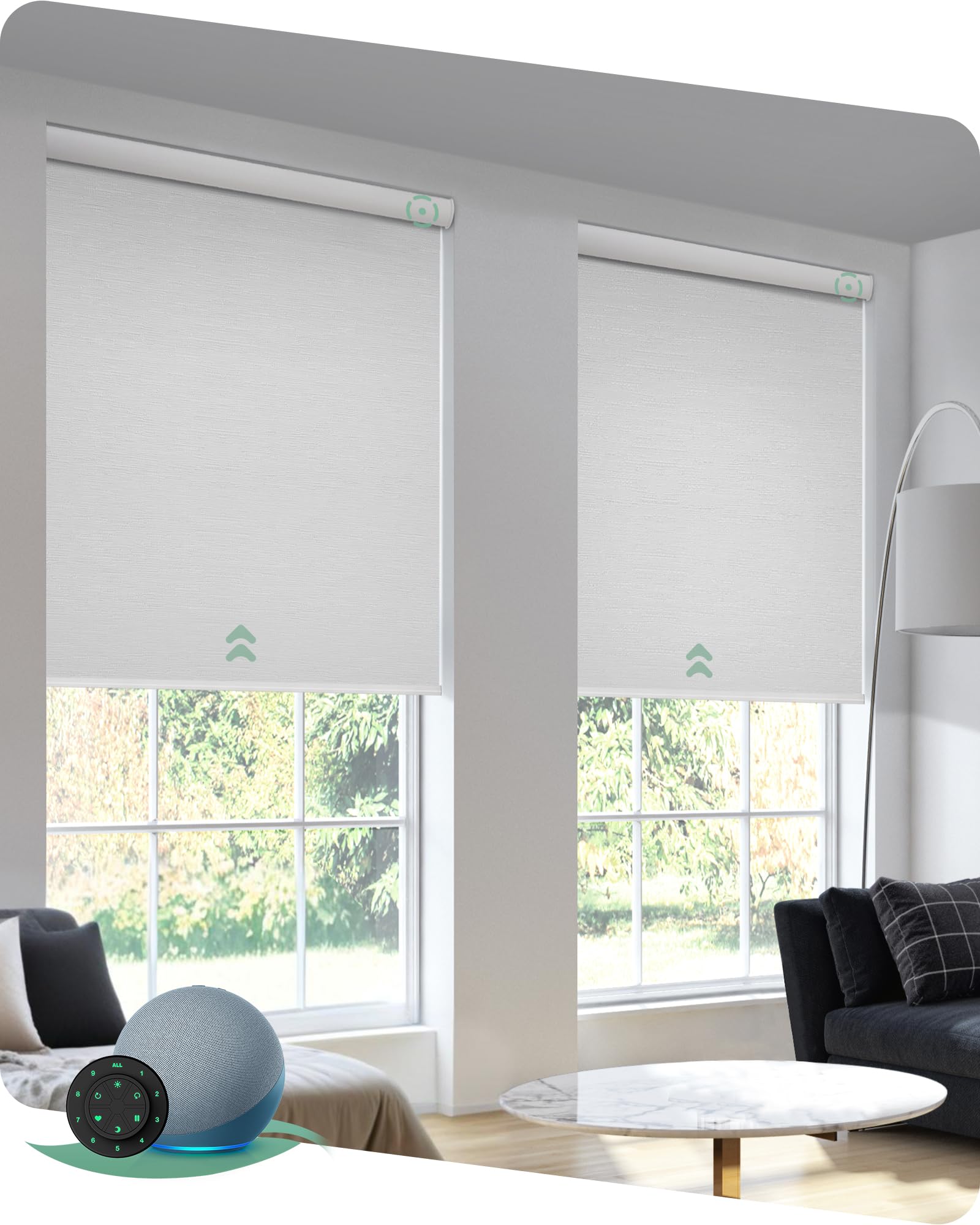 Yoolax Motorized Blinds with Remote, Blackout Smart Blinds Automatic Blinds for Windows, Electric Window Shades Compatible with Alexa Roller Window