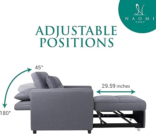 Miniatura 6 de Sofá cama convertible, sofá cama convertible 3 en 1, sofá cama convertible de lino, sofá cama convertible con respaldo ajustable, sillas modernas