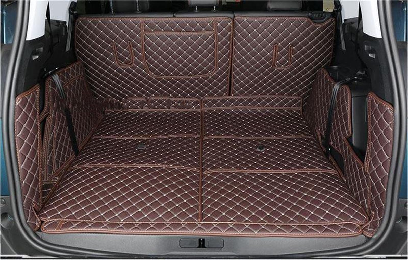 Tapis de coffre antidérapant et étanche Peugeot 5008 7 places 2017-2021 doublure arrière café