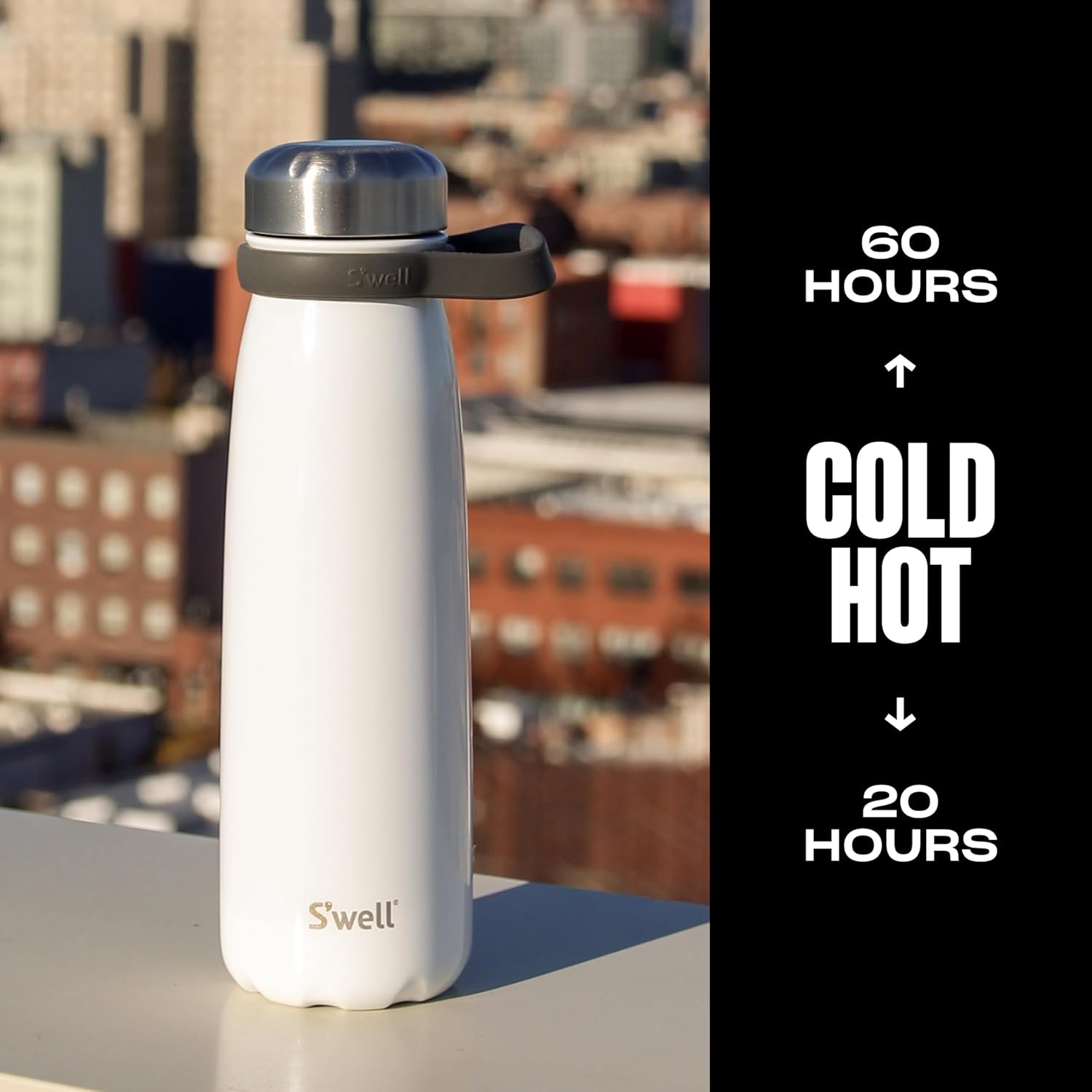 S'well Stainless Steel Traveler With Handle, 40oz, Angel Food, Triple Layered Vacuum Insulated Containers Keeps Drinks Cold for 60 Hours and Hot for 20, BPA Free, Easy Carrying On the Go - Image 2