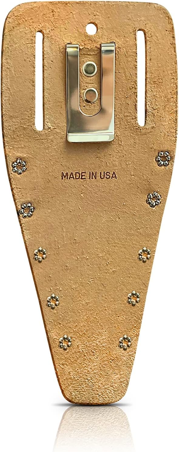 ADRE Leather Holster for Pruning Shears - Multipurpose Tool Pouch for Shears, Scissors, Utility Tools - Protective Leather Utility Pouch for Gardening Tools Beige