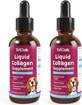 Liquid Collagen Drops for Dogs with Grass-Fed Bioactive Collagen Peptides - 4-in-1 Hip & Joint, Skin & Coat, Itch Relief Support with Vitamin C, Biotin & Hyaluronic Acid - for Dogs Ages