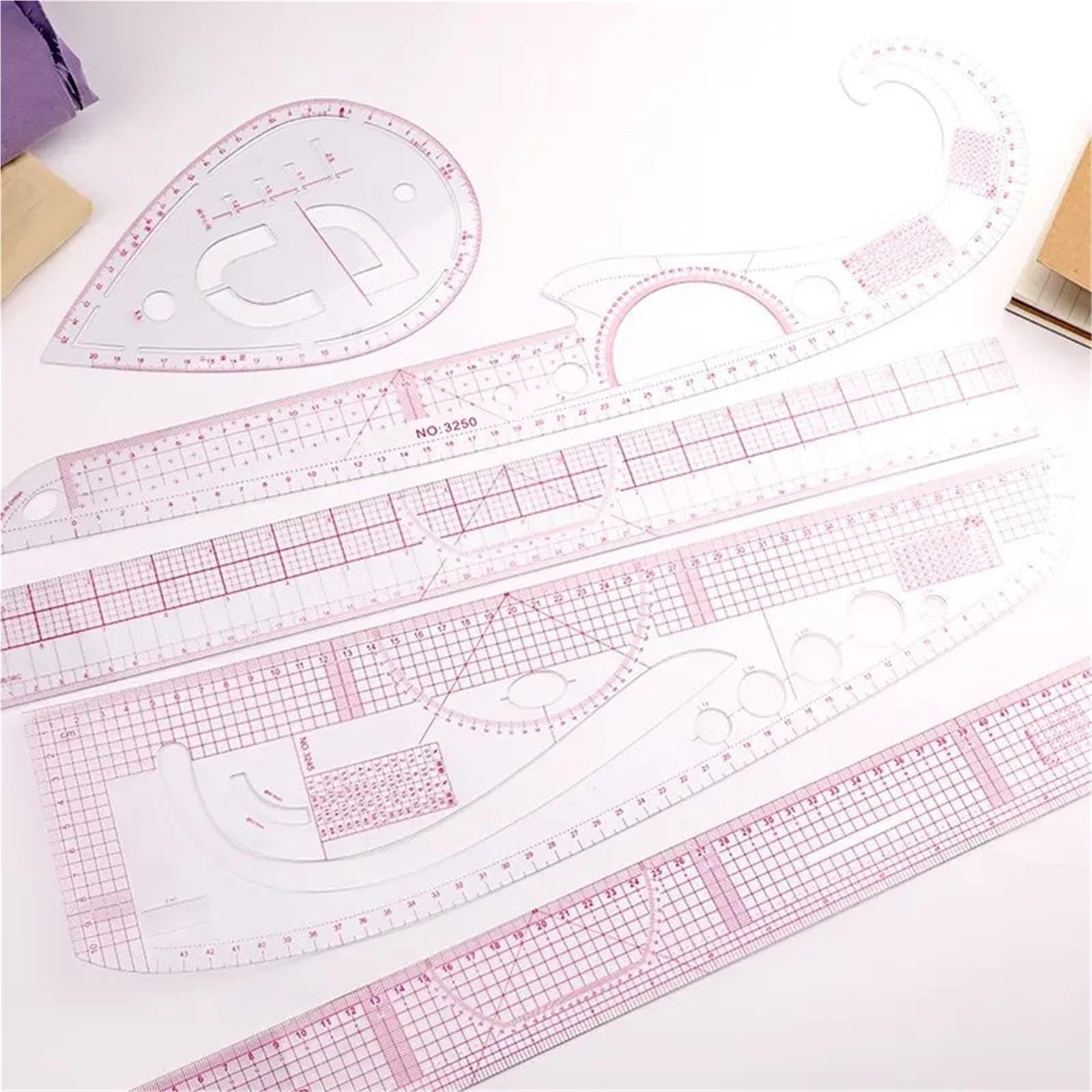 Plantilla De Dibujo A Medida De Medida De Mosaico Suave De Regla Curva | Kit de herramientas de accesorios de costura DIY 6 PCS
