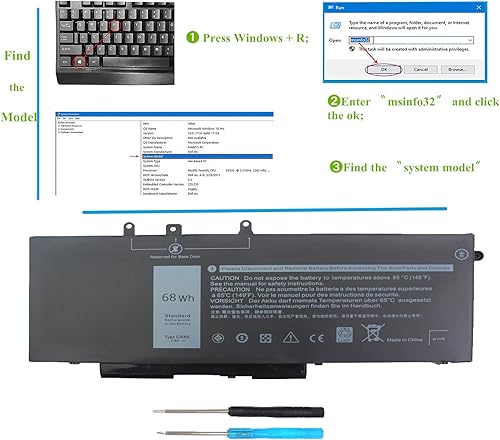 Miniatura 4 de 68Wh GJKNX - Batería para portátil Dell Latitude 5580 5480 5280 5490 5590 5491 5591 5288 5488 5495 E5480 E5580 E5490 E5591 Precisión 15 3 520 3530