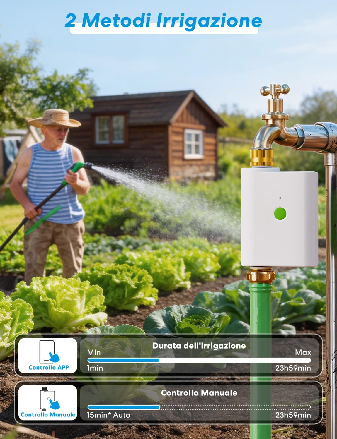 Meross Centralina Irrigazione WiFi MST100, Irrigazione Automatico & Controllo Remoto, Rinvio Pioggia & Monitoraggio Consumo Acqua, Compatibile con Apple HomeKit, Alexa e Google Home, Bianco, 2.4GHz