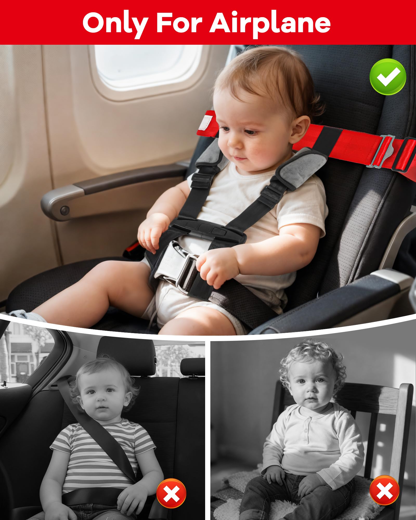 Arnés de seguridad para aviones infantiles, accesorios de viaje para niños y bebés