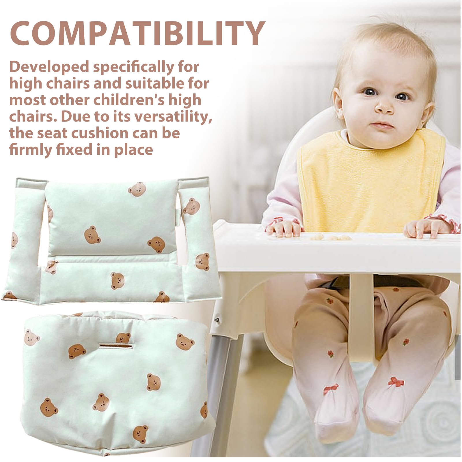 Cuscino per seggiolone Stokke Tripp Trapp: cuscino per seggiolone pappa impermeabile in 2 pezzi, cuscino per seggiolone morbido e rimovibile per neonati, facile da pulire, facile da attaccare