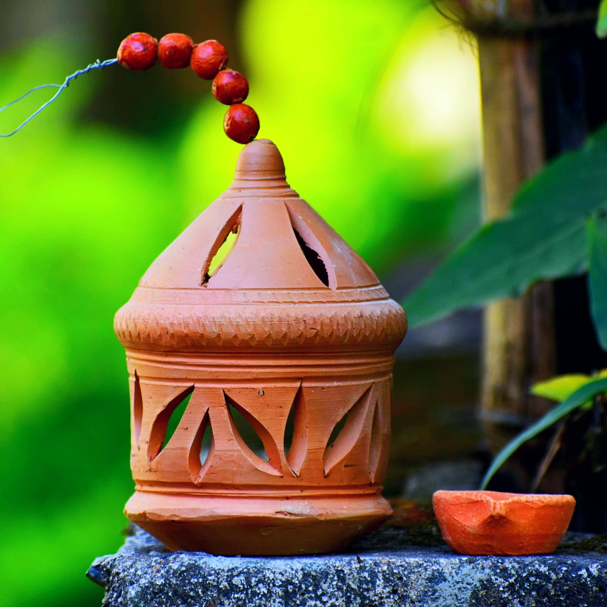 Hanging Lamp Mandir -Terracotta Collection Clay mitti Diya Coconut Lamps for Home Decor and Spiritual Illumination,-image-47
