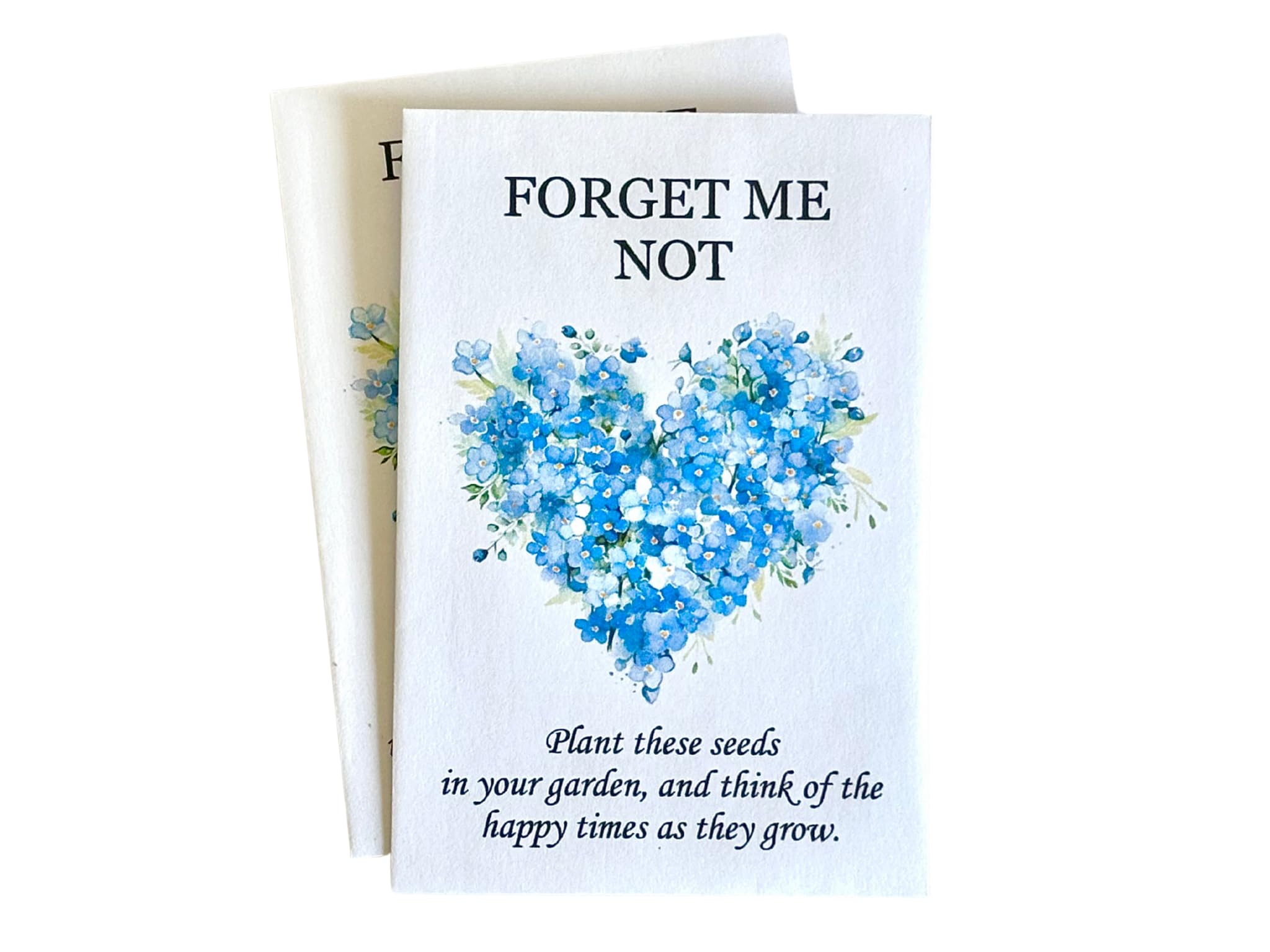 Forget Me Not Seed Packet Cards, Pack of 10, Memorial and Celebration Flower Seeds with Heart Design