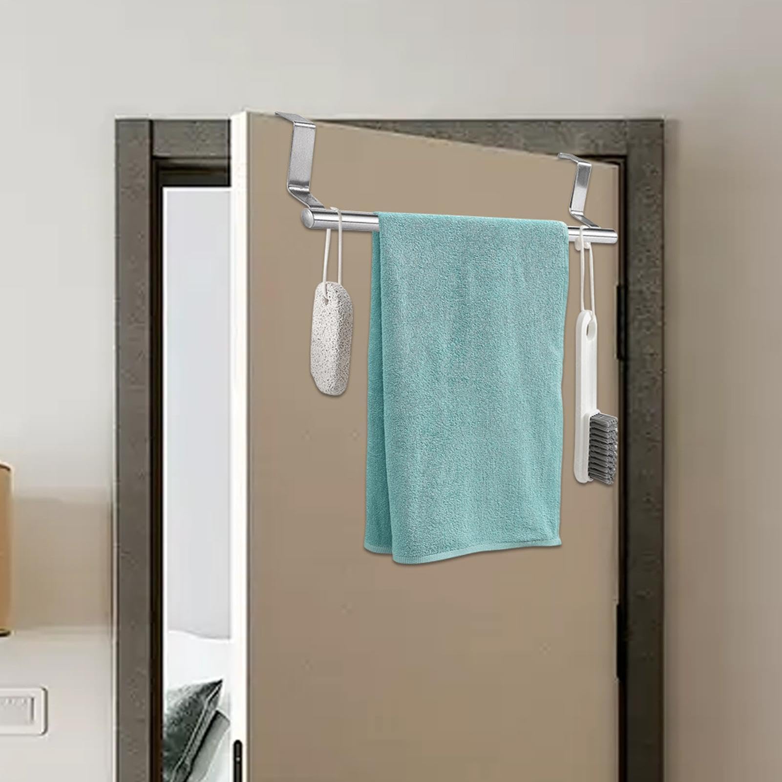 Tür-Handtuchhalter - Verstellbare Multifunktions-Handtuchstange für Bad, Küche & Schrank | Platzsparender Handtuchhalter für Handtücher & Reinigungstücher