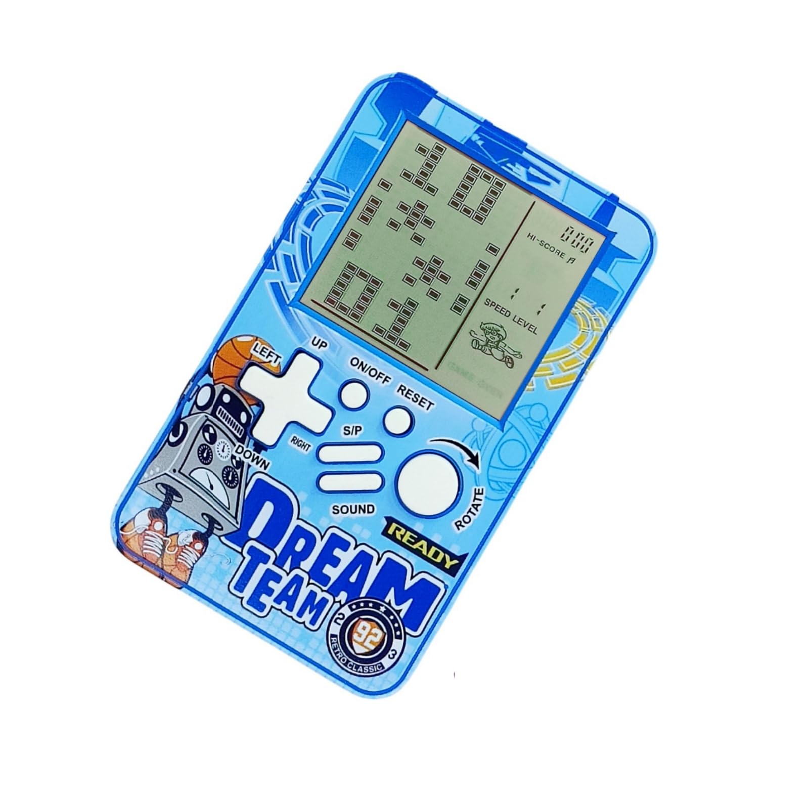 CZT Poket block game console Built-in multiple classic Retro brick games Electronic Handheld Student game machine Game player Portable gaming device kids girls (Blue)