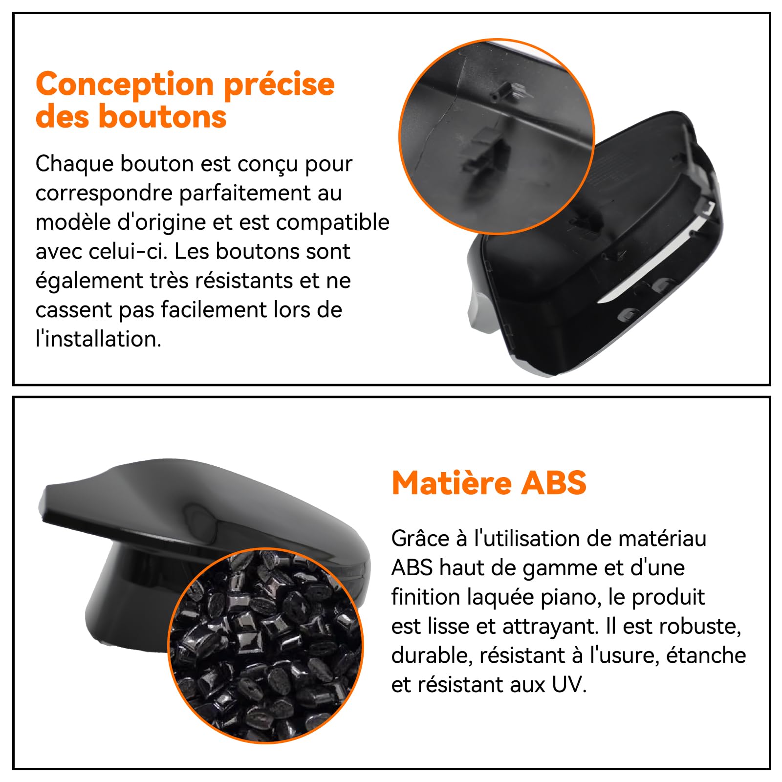 Lot de 2 capuchons de rétroviseur de voiture, compatibles avec BMW G20, G21, G28, G22, G23, G30, G38, G11, G12, G15, G16, modèle uniquement avec gouvernail gauche, noir brillant