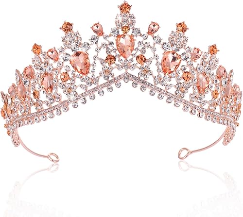 Corona barroca de la boda de cristal de la novia Tiaras nupciales tocados Rhinestone accesorios para el cabello (TR23), Diamante falso