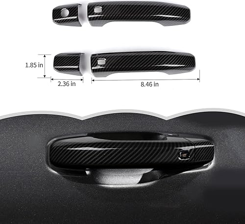 Miniatura 4 de RT-TCZ Cubierta de fibra de carbono para manija de puerta, accesorios exteriores para Chevrolet SilveradoGMC Sierra 2019-2023, para Chevrolet Tahoe