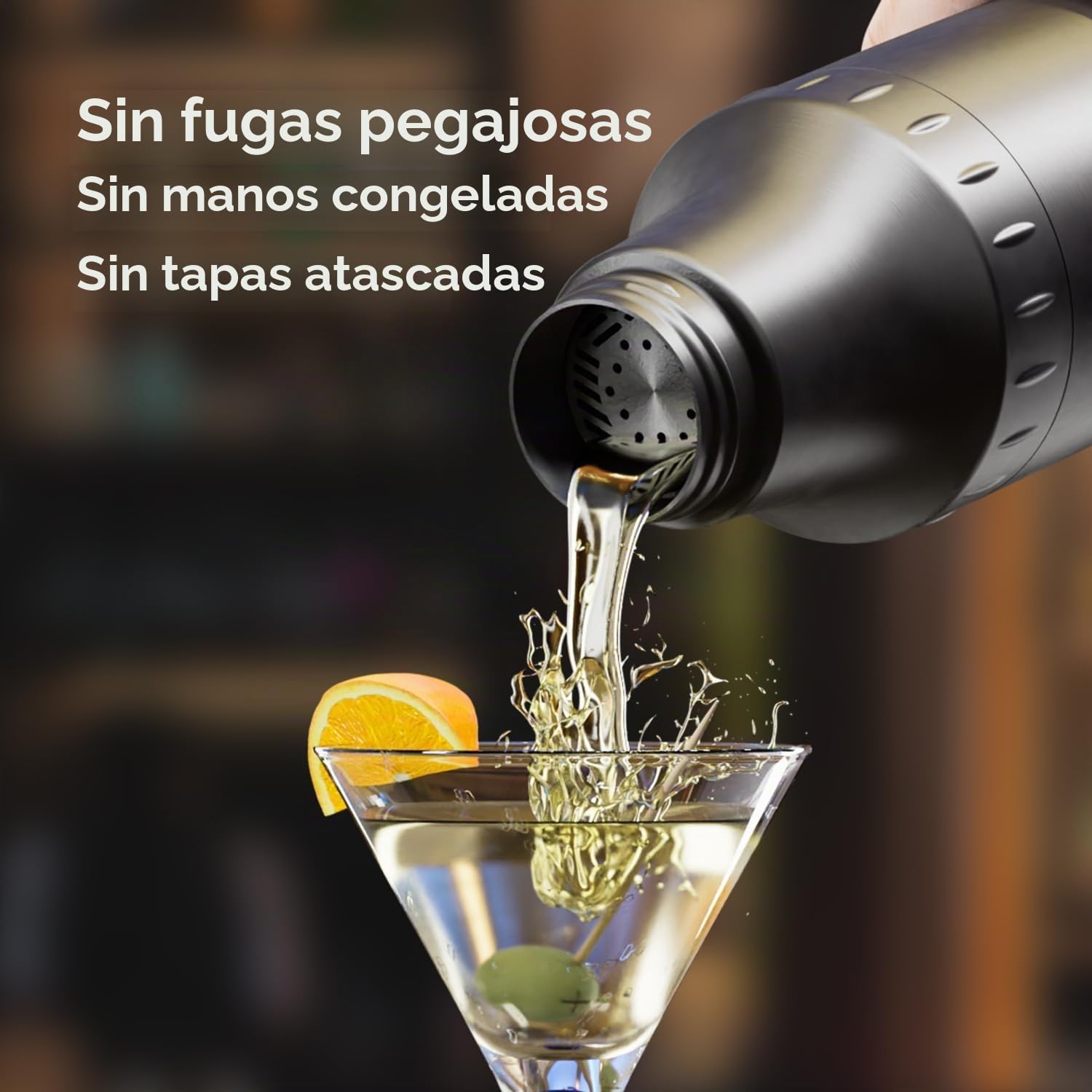 Magcheer 900ml Juego de Coctelera Profesional con Bolsa | 5 Piezas Cocktail Kit | Coctelera Aislante Resistente a Las Heladas | Tapa con Vaso Medidor Incorporado | Regalo Hombre(Gris)