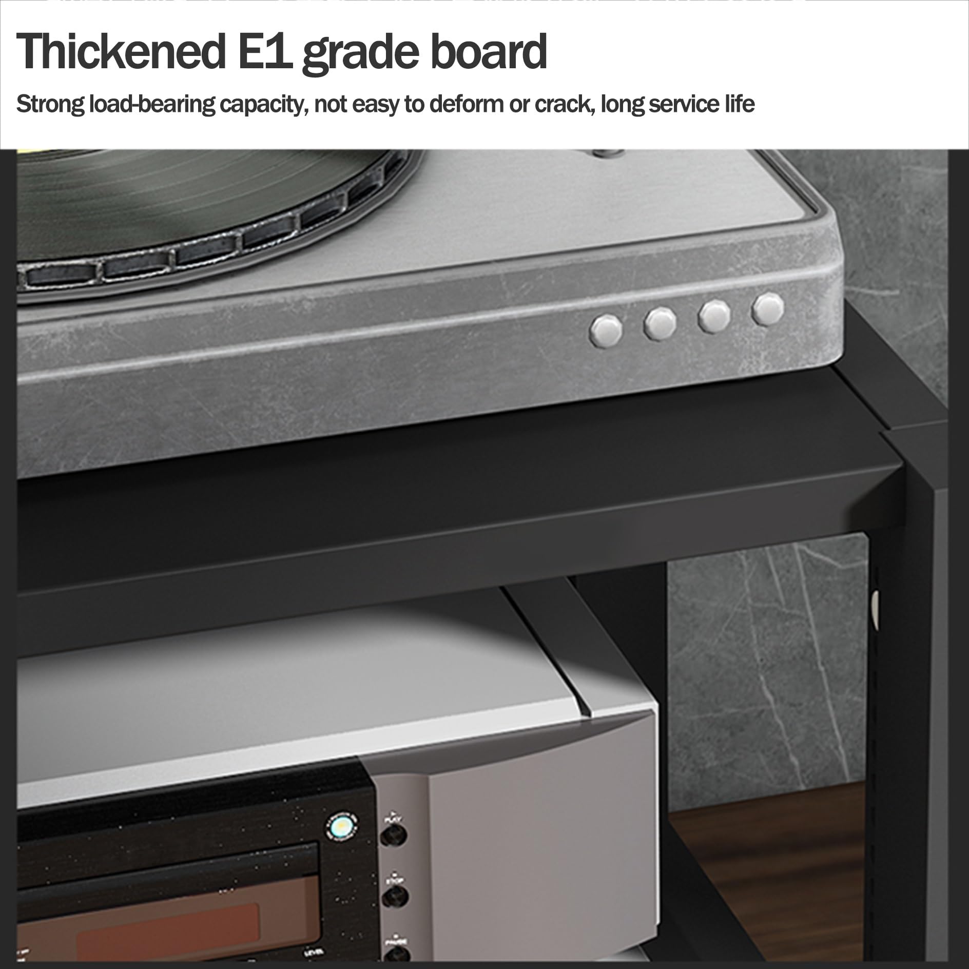 Generico Supporto multimediale AV - Mobile Stereo in Legno a 2/3/4/5 Ripiani per Console per Videogiochi, scaffalatura Audio-Video, scaffale per Dvd Hi-Fi, Supporto per TV e proiettore, ripiano Porta