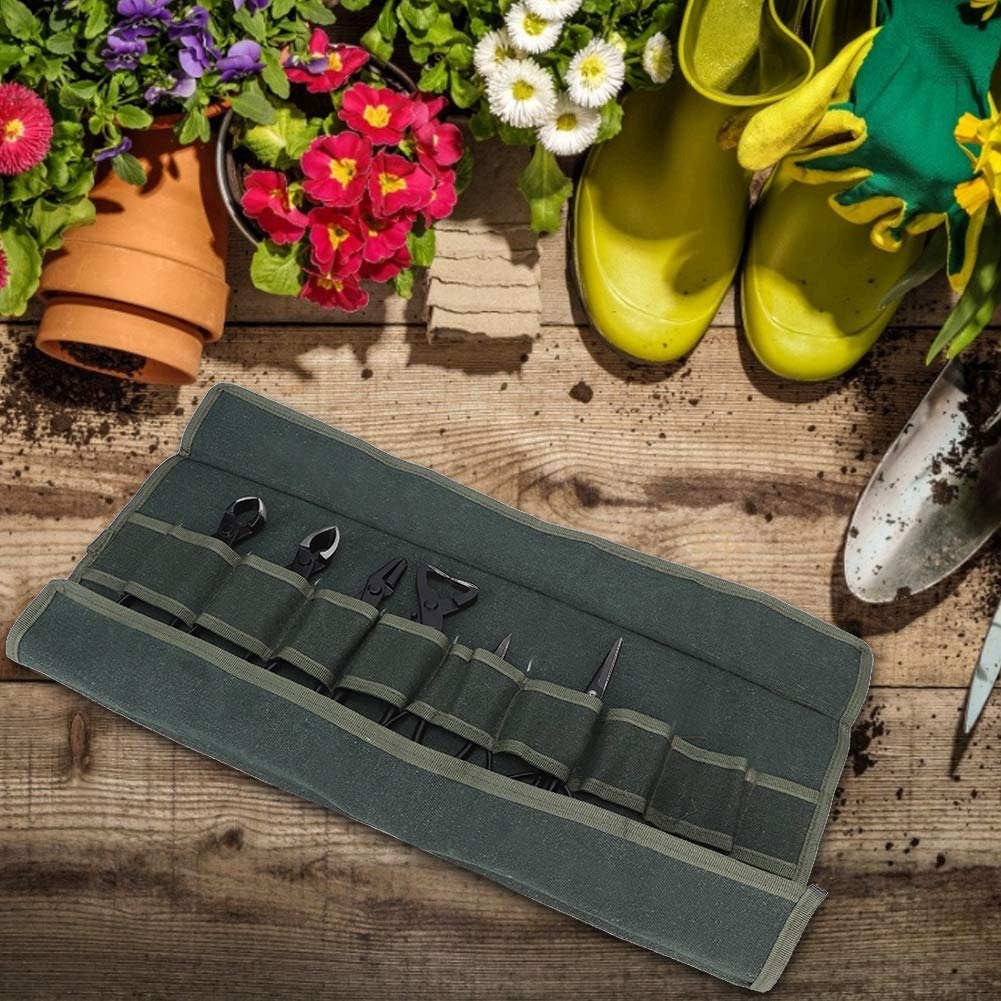 t Professional Bonsai, 6-piece set of bonsai pruning tools + bag Tool Kit 7 PCS Stainless Steel bud scissors root branching wire drawing pliers oblique spherical Scissor Shear