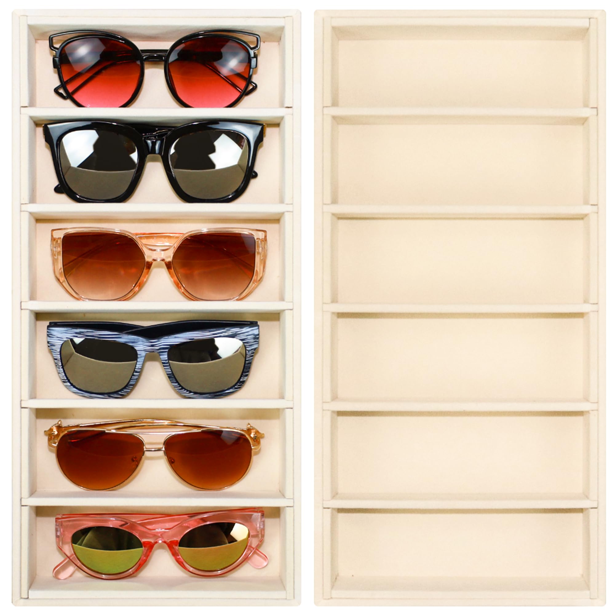 Bandejas de joyería para almacenamiento de gafas de sol, 2 beige