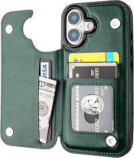 ONETOP for iPhone 17 Wallet Case with Credit Card Holder,Green