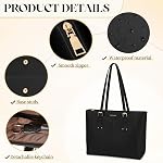 RAINSMORE Tote Bags for Women 14 Inch PU Leather Large Purse bag Handbags for Work Capacity for Shopping Travel