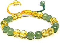 Vista 244 de Adjustable Crystal Bracelet – Gemstone Bead Bracelet with Adjustable Macrame String – Chic Gemstone Bracelet for Men and Women – 8mm Round Healing