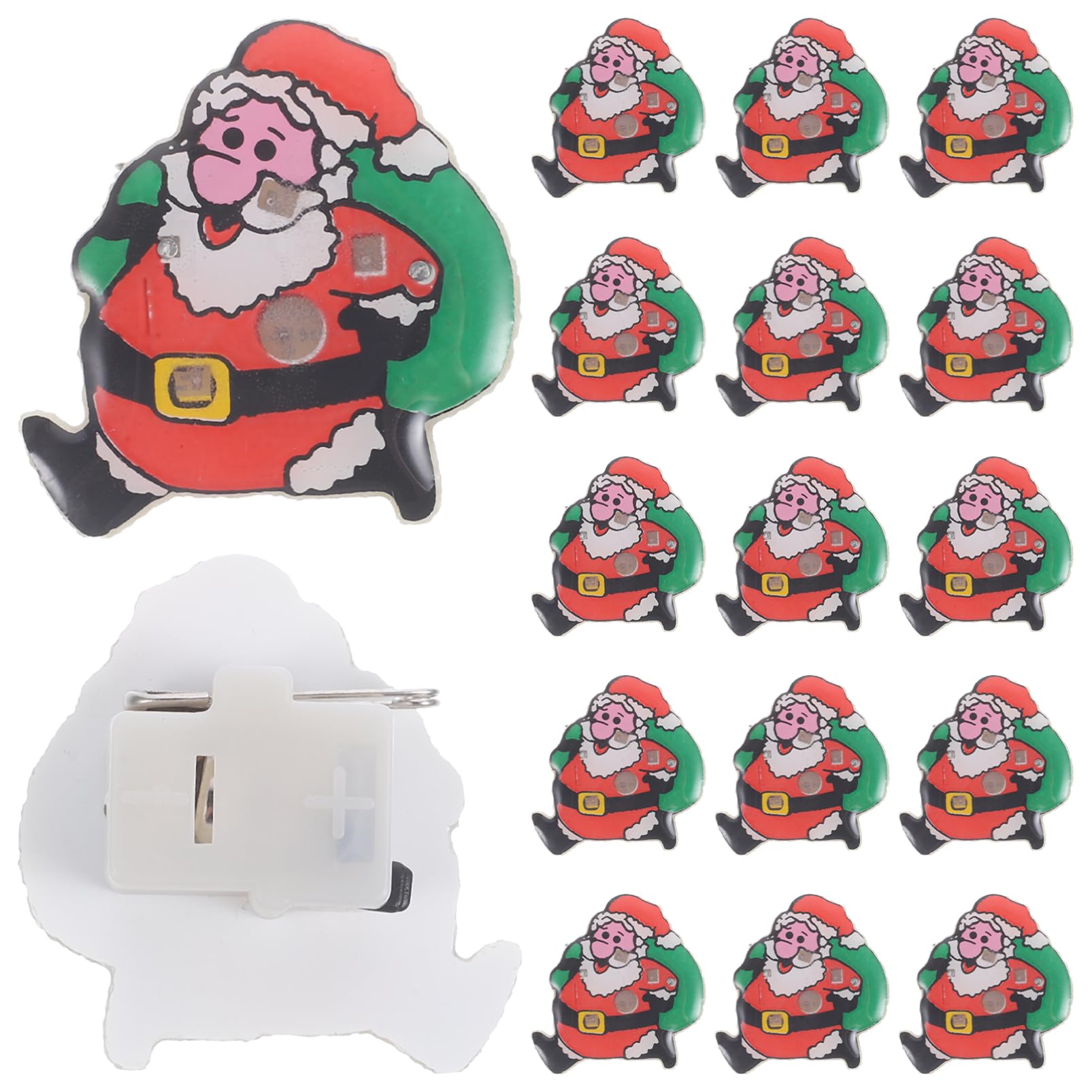 25 Pezzi Spille Natalizie con Personaggio Cartone in Plastica Luminosi con Led, Facili da Indossare e Riutilizzabili per Decorazione Festiva Ragazzo Ragazza