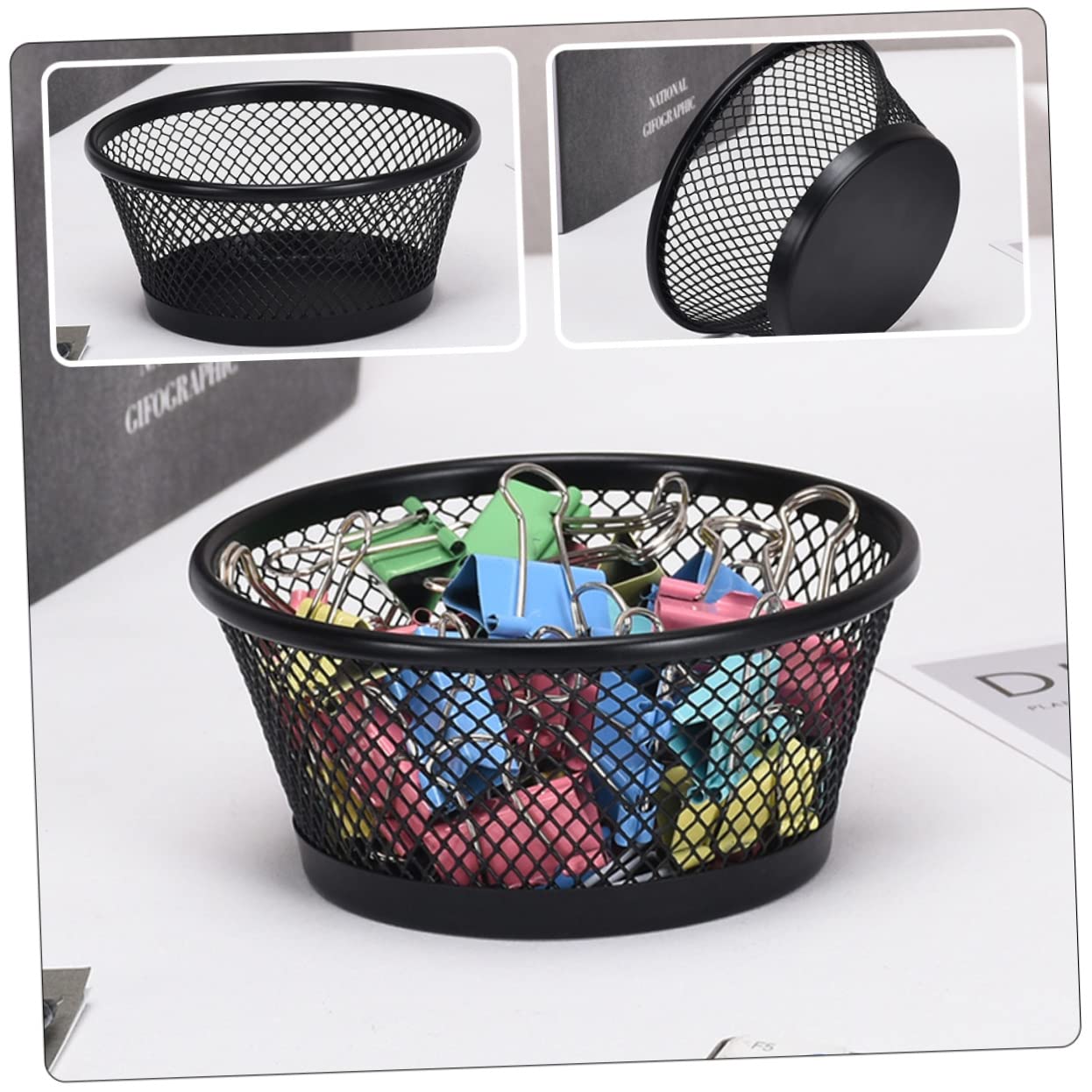 DOITOOL 30 Pezzi Graffette in in Ferro Elegante e Compatto Organizer Scrivania per Cancelleria e Piccoli Accessori per Graffette e Oggetti Vari