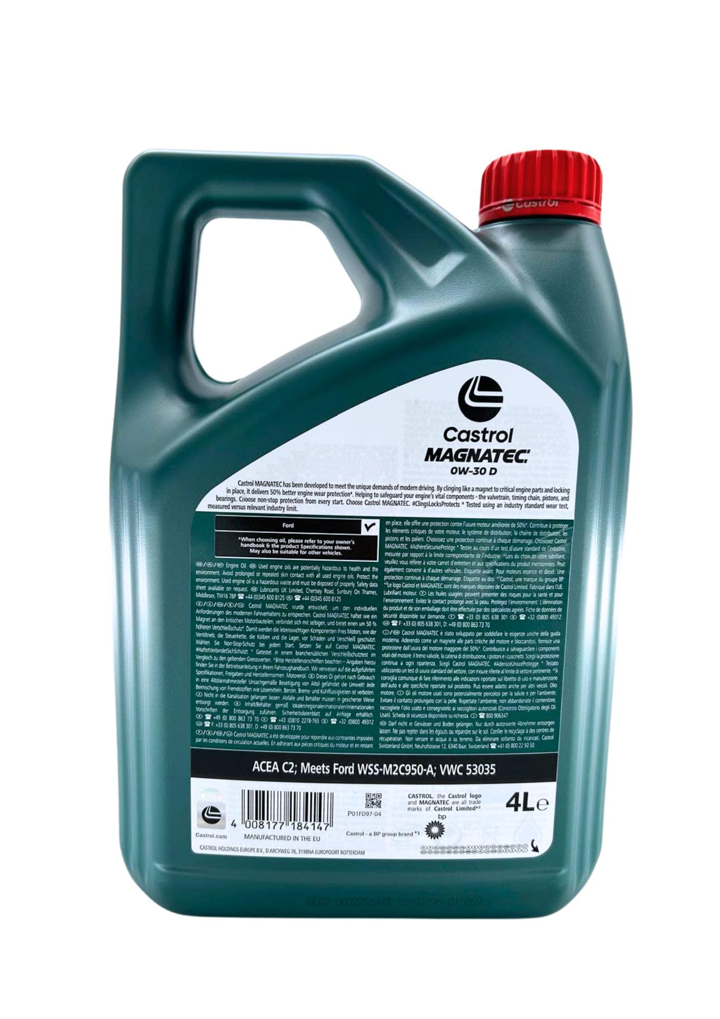 LUBRIALPHA - Olio Motore 0W-30 D | Tecnologia DUALOCK per Protezione Motore Ibrido | Protezione Usura Avanzata | Tanica 4 Litri | ACEA C2, WSS-M2C950-A