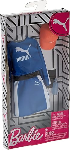Barbie Ropa: Muñeca de traje de marca Puma con 2 accesorios, conjunto de falda