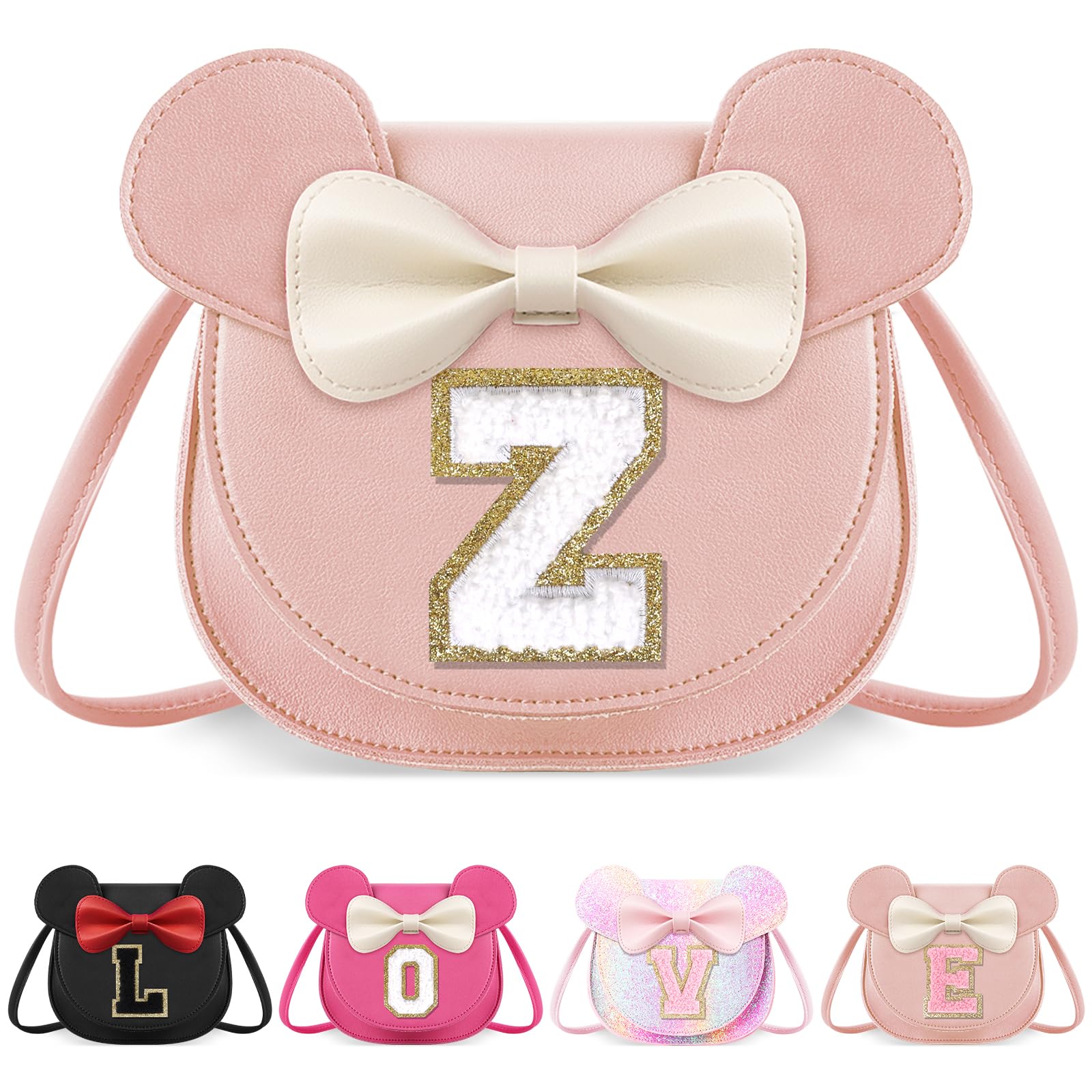 Little Girl Toddler Purse - Cute Mouse Ear Bow Crossbody Bag for 2-8 Year Olds - Birthday Gift