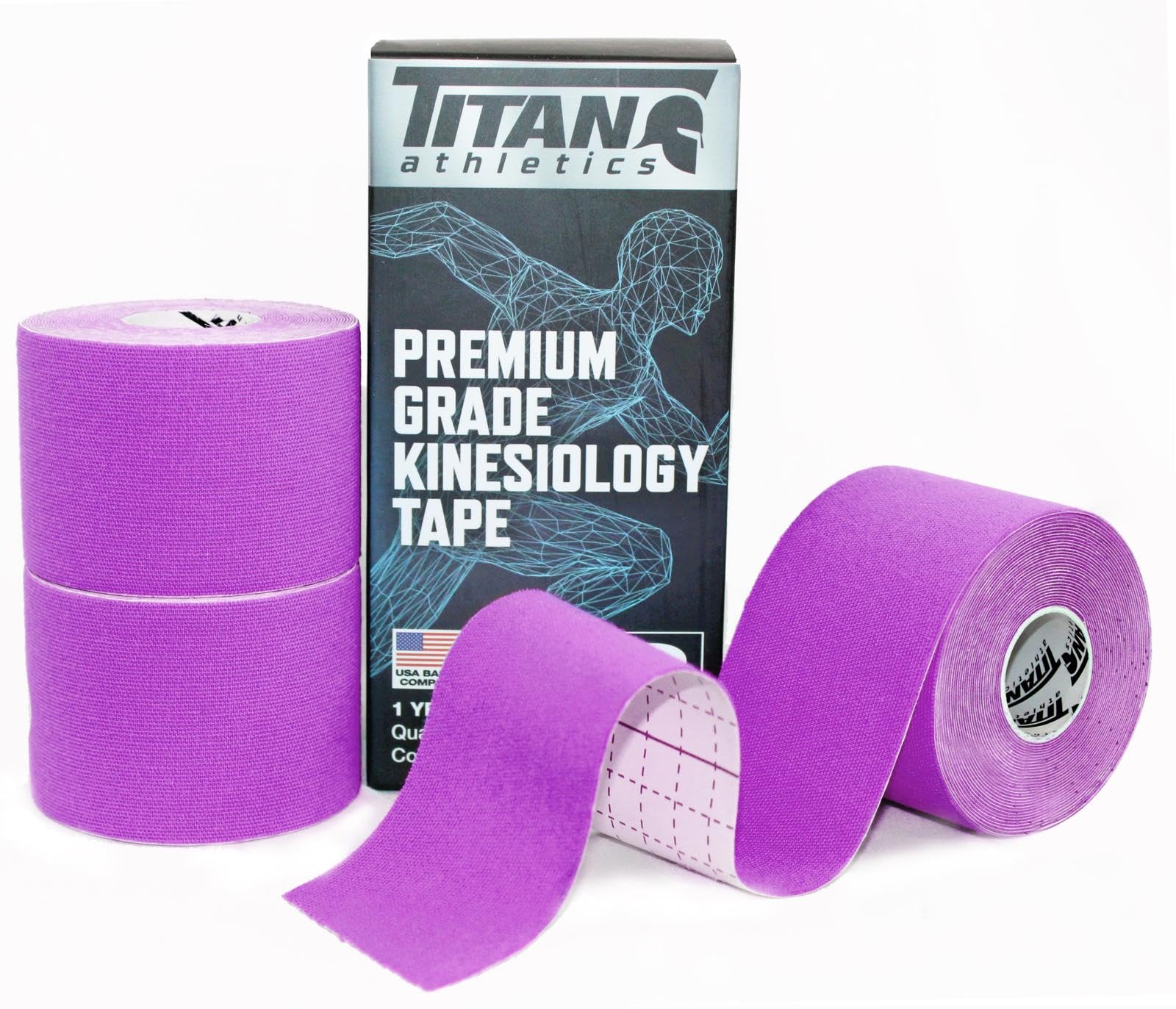 Cinta de kinesiología (paquete de 3, morado)