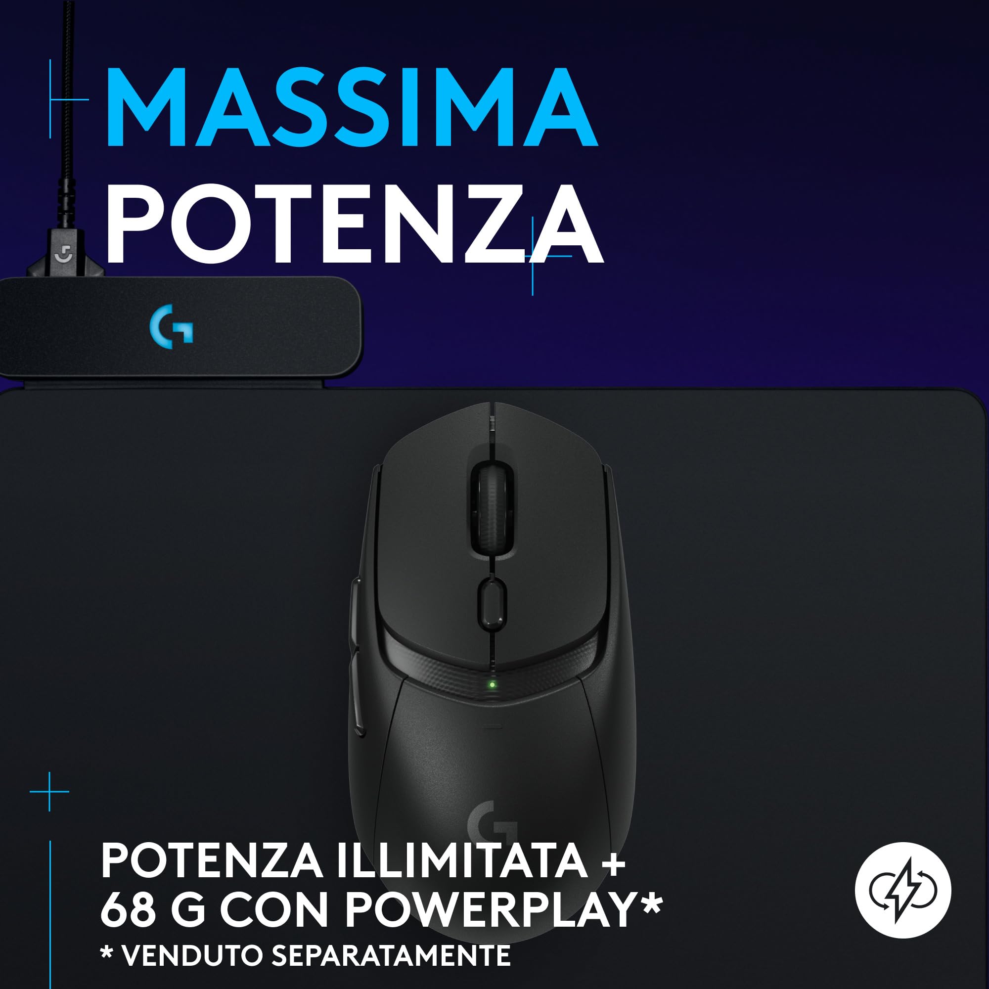 Logitech G309 LIGHTSPEED Mouse gaming wirelessleggero, interruttori ibridi LIGHTFORCE, sensore HERO 25K, oltre 300 ore con batteria AA, 6 pulsanti programmabili, PC e Mac - Nero