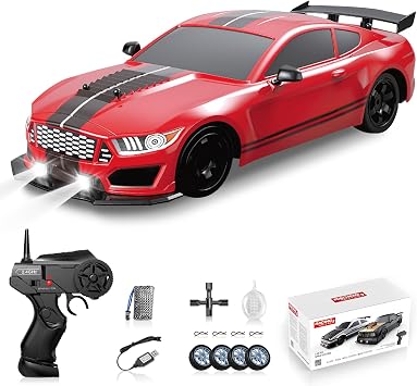 RC Drift Car, Drifting RC Car 2.4GHz 116 RC Cars 4WD High Speed Remote Control Cars with LED Lights Rechargeable Battery Racing Sport Toy Vehicle for Adults Boys Kids