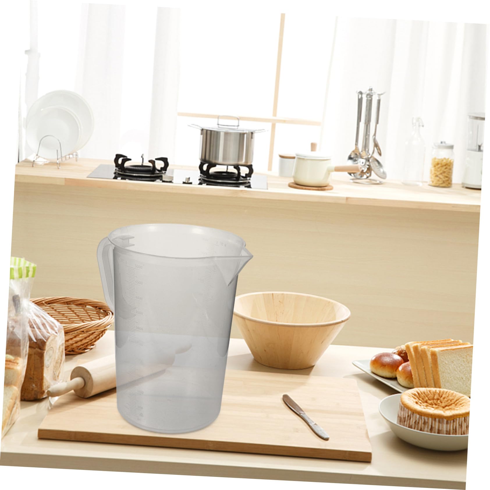Misurino Cucina in Plastico 5000ml Scala Graduata, Facile da Pulire, per Olio e Succo, Strumento di Misurazione Pratico e Resistente
