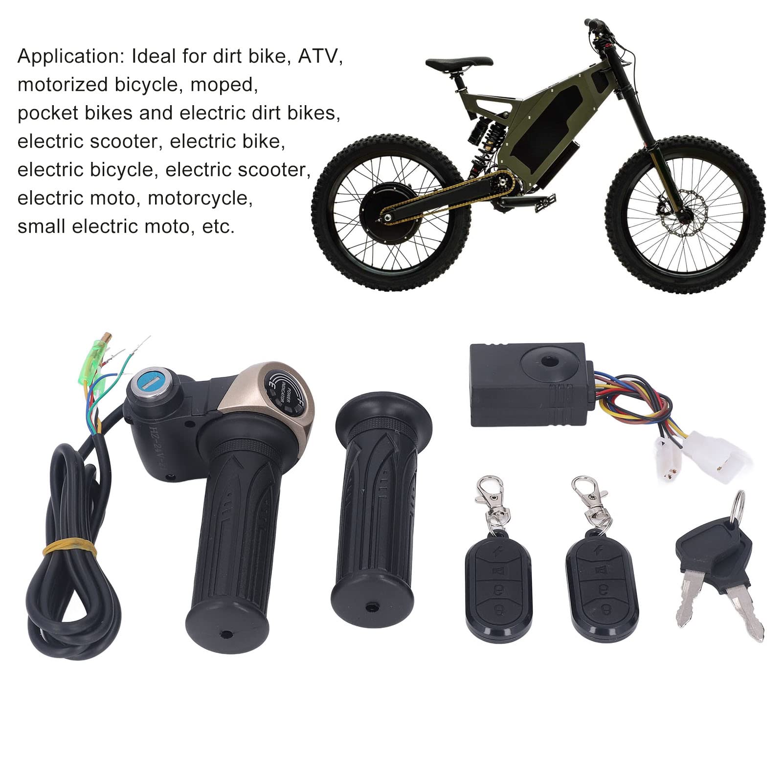 Poignée d'accélérateur de guidon LCD avec écran LCD, télécommande haute sensibilité, large tension 36 V 72 V pour moto tout-terrain, VTT, vélo motorisé, scooter électrique, kit