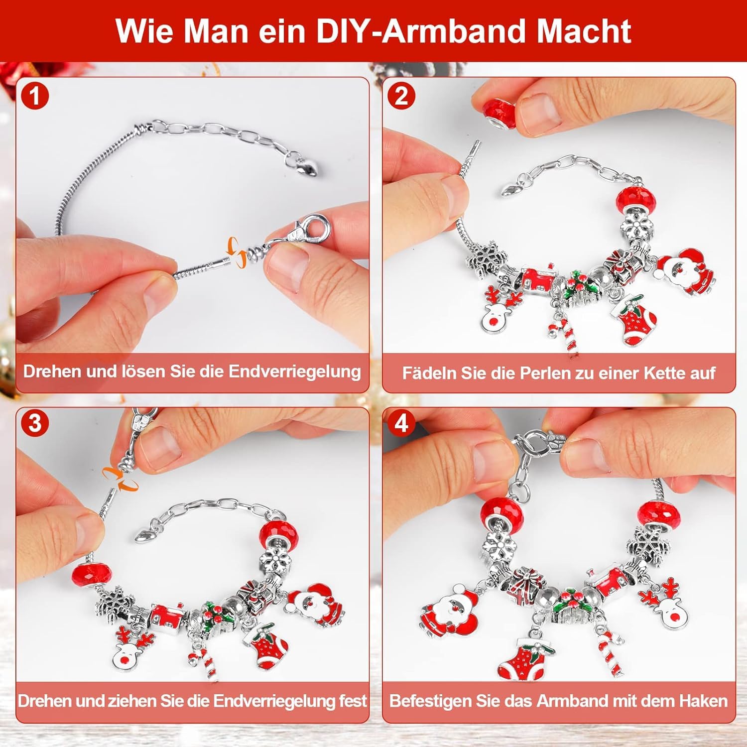 WEVOL Calendario Avvento 2024 Bambina, Calendario dell'avvento Gioielli Natale Ragazze Kinder, Calendario Avvento Braccialetti con Ciondoli Regalo di Natale Bambini Ragazze 5 6 7 8 9 10 11 12 13 Anni